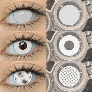 EYESHARE Trắng Anime Cosplay Kính Áp Tròng 1 Hàng Năm Dùng Một Lần Hema Màu Trang Điểm Mắt Cho Halloween Nam Nữ Học Sinh Biến Đổi