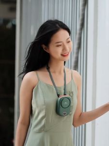 Portable Fan Hanging Neck Fan Mini Fan Rechargeable Mini Portable Neck Fan Air Cooler USB Rechargeable Necklace Hanging Vaneless Fan Cooling 挂脖风扇