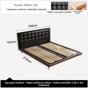 New 2026 Version Antique Style Solid Wood Double Bed with Soft Backrest 1.8m