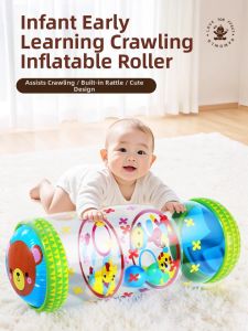 Crawling Aid Walking Aid Early Education Training Toys With Bell Inflatable Cylindrical
