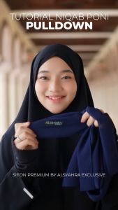 Alsyahra Exclusive Niqab Poni Pulldown Sifon Cerruti Premium