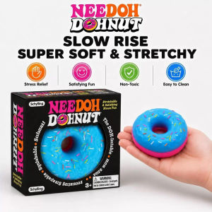 Needoh Dippin Dazzler Egg Donut Stress Relief Squishy Cube Squeeze Toy Slow Rebound Anti-Anxiety Perfect Gift Jelly Donut New