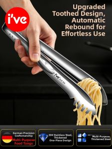 IVE | Heat Resistant Anti Slip 304 Stainless Steel Food Tongs