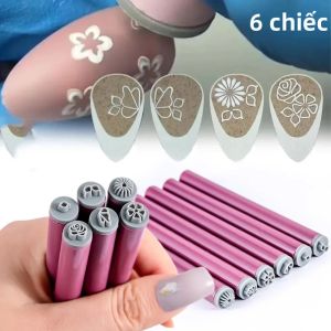 Bộ Bút Dập Hình Móng Tay - 4/6/15 Chiếc Mẫu Khác Nhau Phụ Kiện Làm Đẹp Tự Làm Dành Cho Phụ Nữ Với Thiết Kế Hoa Và Bướm