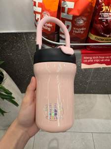 Bình giữ nhiệt Highlands coffee màu hồng 480ml