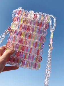 Fashionable Small Shoulder Bag DIY Handmade Beading Material Kit Woven Crossbody Phone Bag for Women Summer Leisure Style