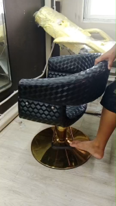 🔥ส่งฟรีทั่วไทย🔥เก้าอี้ รุ่น Sky 823 ลายกล่องดำ ที่วางเท้าสีทอง ดีไซน์หรู ดูมีระดับ นั่งสบาย ราคาพิเศษ