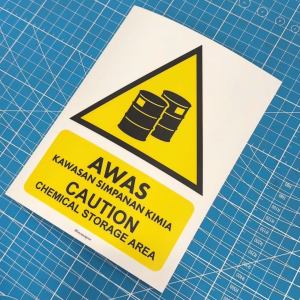 Caution Hazardous Chemicals. Beware of Hazardous Chemicals. Sticker Sign Label Signage Danger Warning Poison Toxic Chemical
