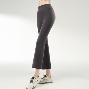 ASran | Slim High Waisted 8th-Length Flared Yoga Pants for Petite Figure Shaping