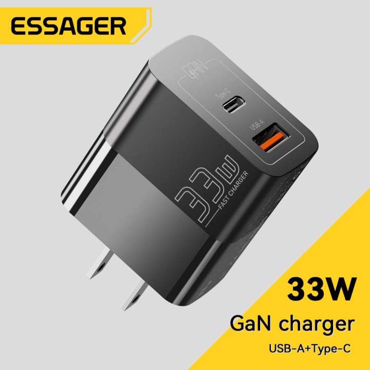 Essager⚡️⚡️ Quick Charge 33W /20W Gan 3.0 PD charger portable USB type ...