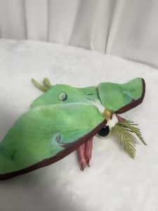 Cute Luna Moth Plush Toy Lifelike Hyalophora Cecropia Green Luna Moth Stuffed Animals Insect Enthusiasts Kids Christmas Gifts