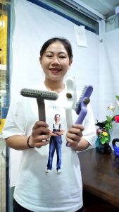 แปลงขัดพื้น 2-in-1 ทําความสะอาด แปรงขูด ด้ามยาว ไม้กวาดแข็ง ไม้ถูพื้น 180°แปรงทําความสะอาดห้องน้ำ แบบหมุนได้