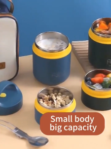 CHOVY Food Storage Box Tableware Bento Box Lunch Box for Kids Portable 2 Layers Portable Lunch Box