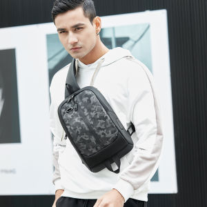 Hk Camouflage Sling Bag for Men Waterproof Crossbody Shoulder Bag Side Belt Bag With USB Charging Port Trekking Outdoor Sport Pouch Bags