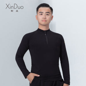 New Domo Modern Dance Top Long Sleeve Latin Dance Practice Suit for Men Social Dancing Clothing Autumn New Style round Neck