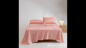 Lunessence 4-in-1 Bed Sheet Set | Breathable & Lightweight Minimalist Microfiber Bedding Set Pink