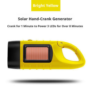 ESMARTER | Hand Crank Solar Flashlight Multi-Function LED Emergency Light Outdoor Camping Power Torch
