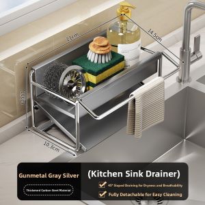 MEICHUWUYU | Sponge Storage And Drying Kitchen Rack Stainless Steel