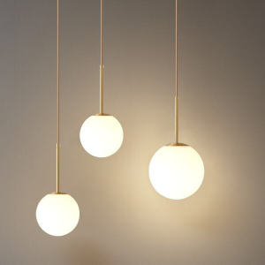 Northern Europe Bedroom Bedside Small Droplight Modern Simple and Light Luxury Creative Hotel Homestay Glass Ball Hanging Line Lamp Bar Lamp