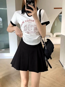 Dream Clothes🎀เสื้อยืดแฟชั่นสตรี🎈เสื้อโปโลคอยู แขนสั้นหวานๆ ลายน่ารัก ทรงสลิมฟิตสไตล์เกาหลี สบายๆและสบายๆ