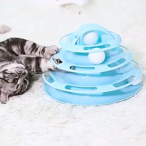 Furiri Turntable Cat Toy Plastic Turntable Self-pleasure Cat Toy Pet Toy