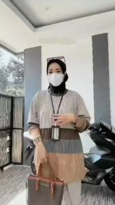 COD Salsa Setelan Wanita Modis Trendy Masakini Bahan CaramelKnit Model Simple Dan Modern Fashionable