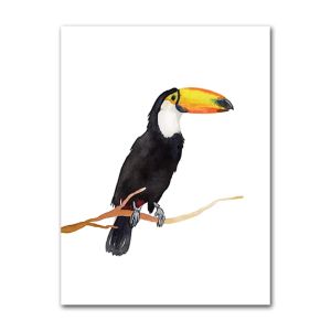 BILIBILI | Watercolor Birds Poster Tropical Jungle Animal Canvas Painting Parrot Toucan Art Print Nursery Wall Picture Living Bedroom Decor