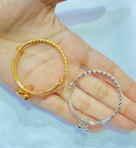 Gelang Bayi / Anak Lilit Lonceng Bunyi Flexible Lapis Emas Warna 18 Karat Aksesoris