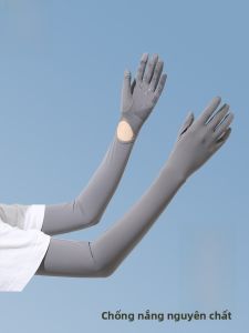 MiiOW | Mitts nữ mùa hè 2025 Mitten Ice Silk Sunscreen có ngón tay cho xe đạp ngoài trời lái xe bảo vệ cánh tay bằng lụa băng