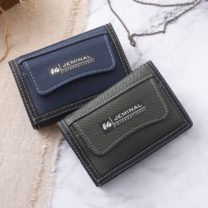 Tri-Fold Fabric Men Wallet Short and Simple Foldable Canvas Zipper Student Boy Small Wallet Purse Soil