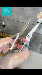 WeHome MultiFunction Scissors Stainless Steel Professional Kitchen Scissors Heavy Duty Big Sharp Scissors for Chicken Bone Fish Scale Remover Peeler