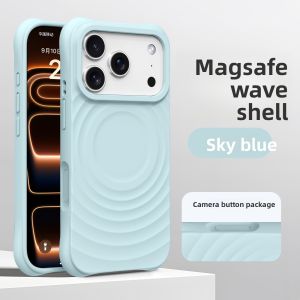 szhaiyu | Liquid Silicone Ripples Magnetic for MagSafe Phone Case for IPhone 17 16 15 14 Pro Max for Magsafe Wireless Charging Soft Cover