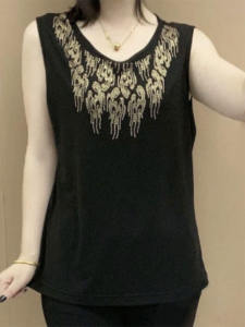 Fashionable All-Match Camisole Womens 2023 Summer New Arrival Middle-Aged Ladieswear Loose Slim Looking Rhinestone Sleeveless Tops