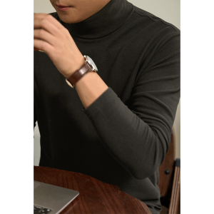PERDONTOO | Thermal Wool Silk Double-Faced Plush Long Sleeve T-shirt High Neck
