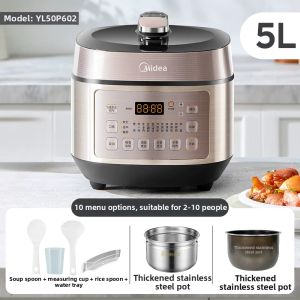 Midea | Zero Coating Stainless Steel Dual Pot Smart Multifunctional Electric Pressure Cooker 5L