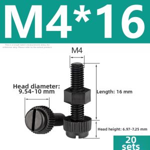 LANGSIMING | Black Nylon Slotted Screw and Nut Set