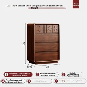 HESHIBOYA | Retro Solid Wood Dressing Table and Cabinet Integrated