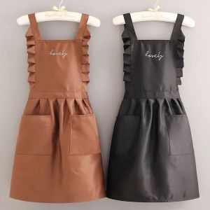 Princess Style Apron Waterproof Floral Restaurant Barista Work Uniform Apron Suitable For Restaurants/Hotels/Gardening