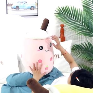 25cm Bubble Tea Plush Toy Simulation Patung Milk Tea Soft Doll Boba Fruit Tea Cup Pillow Baby Plush Dolls Kids Toys Birthday Gift