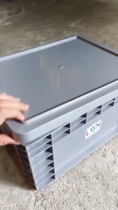 ลังพลาสติกทึบ มีฝา 3 ขนาด รุ่น 462-B 463-B 464-B ลังพลาสติก ลังทึบพร้อมฝา