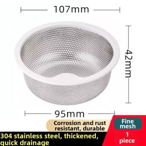 Kitchen Sink Drain Filter Stainless Steel Strainer Vegetable Washing Basin Drainage Mouth Filter Home Cleaning Tools