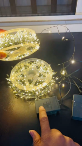 Dây Đèn Led Hạt Gạo Xương Cá Quấn Trang Trí Cây Thông Noel Dây Đom Đóm Decor Cafe Sân Vườn