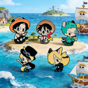 Bandai | Cute Portgas·D·Ace Monkey D. Luffy Enamel Pin Creative Brooch Metal Badge Jewelry for Clothing And Backpack Accessories Gift