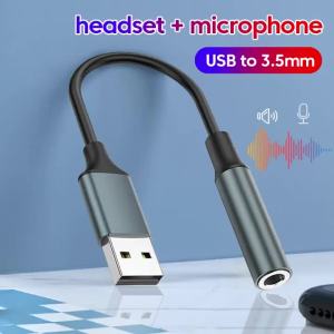 Bộ Chuyển Đổi Âm Thanh USB Đầu Nối Tai Nghe USB A Sang Giắc Cắm 35 Mm Có Hỗ Trợ Micrô Cho Điện Thoại Di Động Máy Tính Bảng Máy Tính Xách Tay & Máy Tính