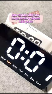 JD-6638 SOHA Jam Meja Dinding Digital LED Clock White Putih  Jam terdapat Alarm Ukuran Pas Dengan Layar LED Besar Design Elegan & Simple