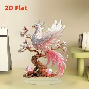 1PCS Crystal Phoenix Desktop Decoration Statue Ideal Home Decoration Office Decoration Various Festival Party Decoration
