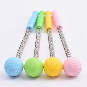 Golf Ball Silicone Spring Massage Hammer Massage Hammer Meridian Knocking Hammer Back Leg Shoulder Cervical Spine Back Massage Hammer Massage Stick