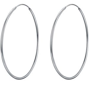 925 Sterling Silver Earrings Hoops Pure Silver Thin Style Birthday Gift Simple round Circle Fashion Jewelry for Couples