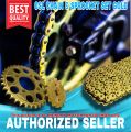 HDR GOLD CHAIN AND SPROCKET SET FOR KAWASAKI HD3 / SUZUKI X4 / KYMCO GP125 (14/42t/45t 428H-120L). 