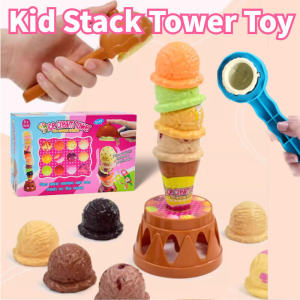 Children Simulation Food Kitchen Toy Kid Pretend Play Toy Ice Cream Stack Up Play Educational Toy